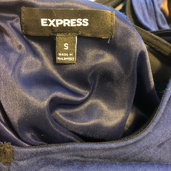 Express Navy Rouched Dress - Picture 5 of 5